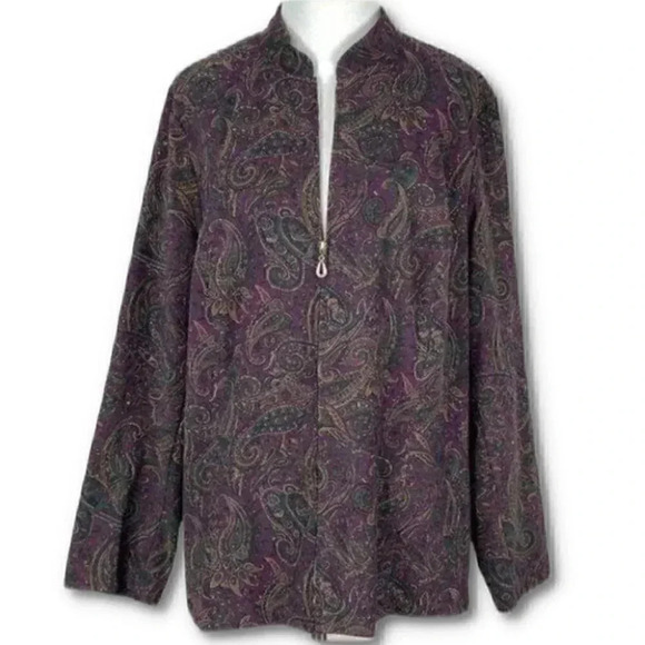 Elementz women’s blazer sz 1X multicolored paisley - Picture 1 of 9